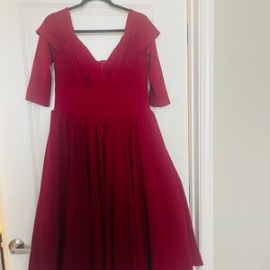 Fashion Nova Deep Red Long Sleeve Dress